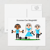 Carte Postale Grannies peut lever de poids (Devant / Derrière)