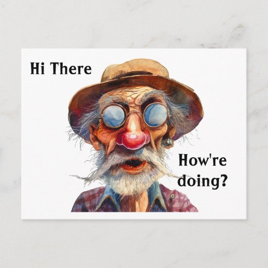 Carte Postale Granpa dit Salut et demande comment ça va ? Modifi (Devant)