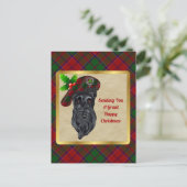 Carte Postale Grant Clan Badge & Tartan Christmas (Debout devant)