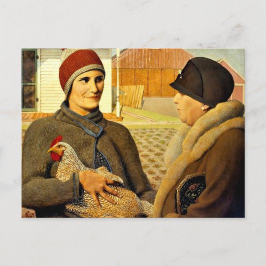 Carte Postale Grant Wood - Appraisement, peinture fine art, (Devant)