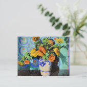 Carte Postale Grant Wood - Calendulas, peinture florale, (Debout devant)