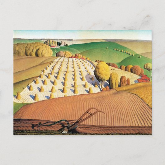 Carte Postale Grant Wood's Fall Plowing (Devant)