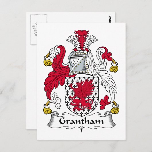 Carte Postale Grantham Family Crest (Devant / Derrière)