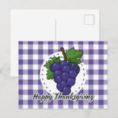 Carte Postale Grape on Violet Plaid (Devant / Derrière)