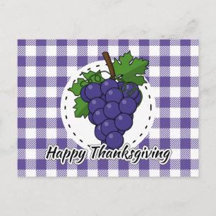 Carte Postale Grape on Violet Plaid