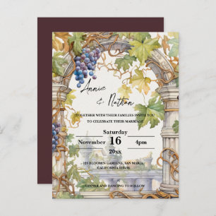 Carte Postale Grapevine Romantique Vignoble Faire-part de mariag