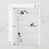 Carte Postale Graphique à bâtons Dessin d'espions et d'espions s (Devant / Derrière)