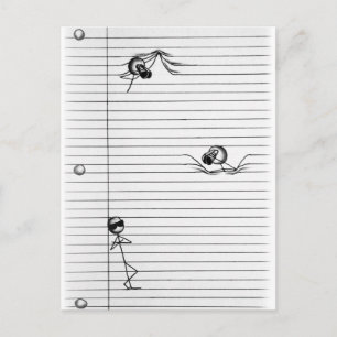 Carte Postale Graphique à bâtons Dessin d'espions et d'espions s