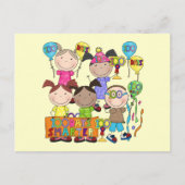 Carte Postale Graphique à bâtons Enfants 100 Jours plus intellig (Devant)