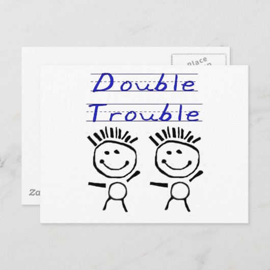 Carte Postale Graphique à bâtons jumeaux (Devant / Derrière)