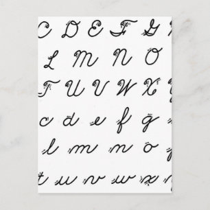Carte Postale graphique à écriture manuscrite cursive
