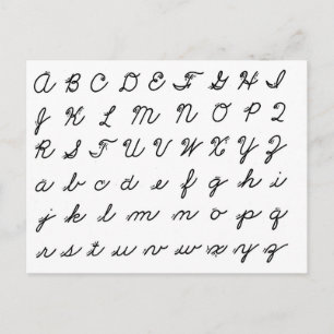 Carte Postale graphique à écriture manuscrite cursive