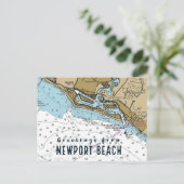 Carte Postale Graphique CA de Newport Beach (Debout devant)
