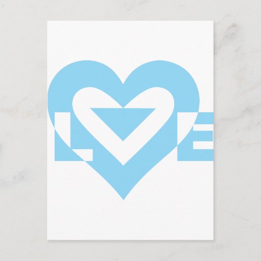 Carte Postale Graphique d'amour cool, Bleu (Devant)