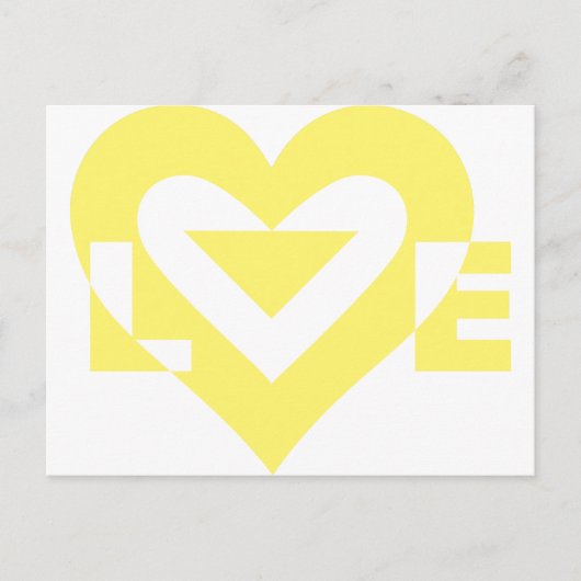 Carte Postale Graphique d'amour cool, Jaune (Devant)