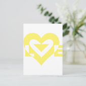 Carte Postale Graphique d'amour cool, Jaune (Debout devant)