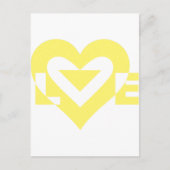 Carte Postale Graphique d'amour cool, Jaune (Devant)
