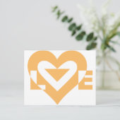 Carte Postale Graphique d'amour cool, orange (Debout devant)