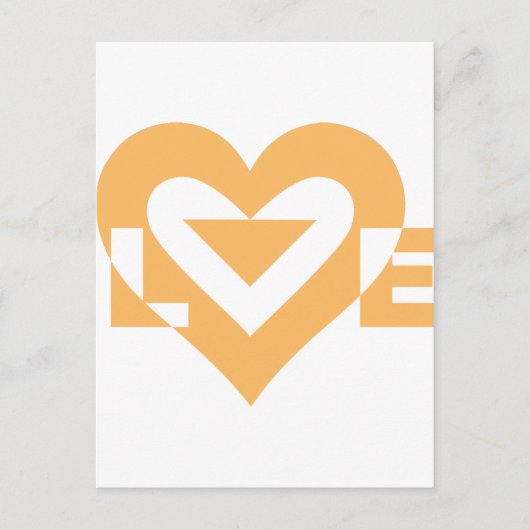 Carte Postale Graphique d'amour cool, orange (Devant)
