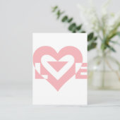 Carte Postale Graphique d'amour cool, rose (Debout devant)