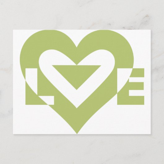 Carte Postale Graphique d'amour cool, Vert Sage (Devant)