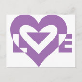 Carte Postale Graphique d'amour cool, violet (Devant)