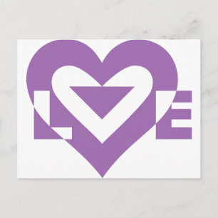 Carte Postale Graphique d'amour cool, violet