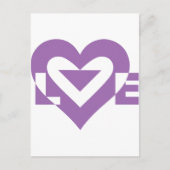 Carte Postale Graphique d'amour cool, violet (Devant)