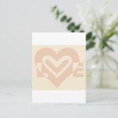 Carte Postale Graphique d'amour mignon en beige (Debout devant)