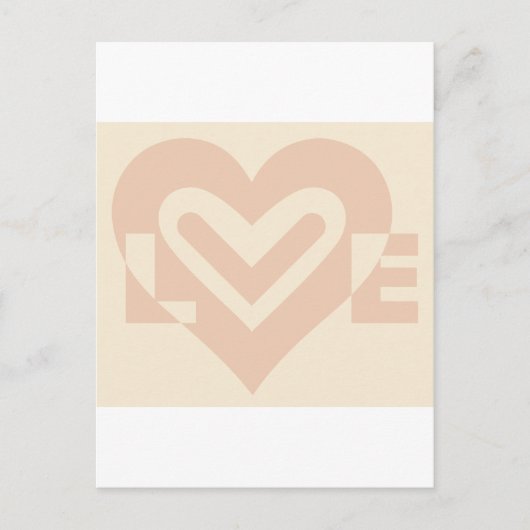 Carte Postale Graphique d'amour mignon en beige (Devant)