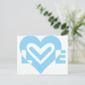 Carte Postale Graphique d'amour mignon en bleu (Debout devant)