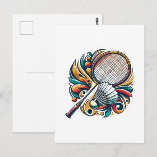 Carte Postale Graphique de badminton