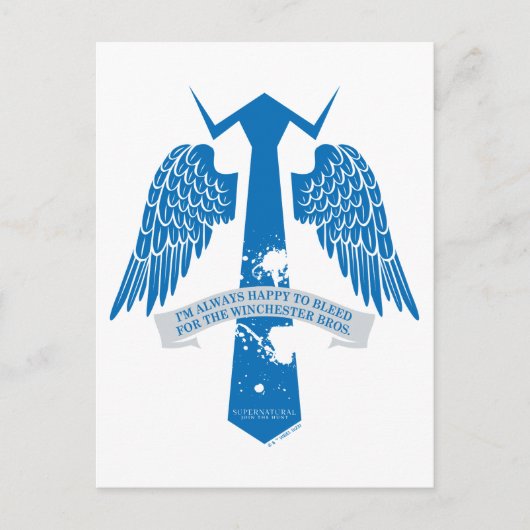 Carte Postale Graphique de citation de Cravate de Castiel surnat (Devant)