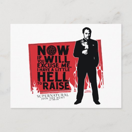 Carte Postale Graphique de citation de Crowley surnaturelle (Devant)