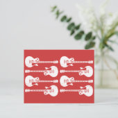 Carte Postale Graphique de guitares électriques en blanc (Debout devant)