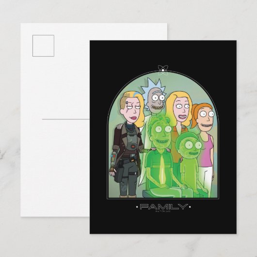 Carte Postale Graphique de la famille Rick et Morty (Devant / Derrière)
