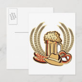 Carte Postale Graphique de la fête de la bière Oktoberfest (Devant / Derrière)