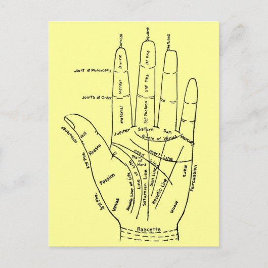 Carte Postale Graphique de la main (Devant)