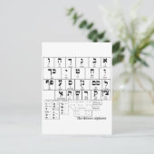 Carte Postale Graphique de l'alphabet en hébreu (Debout devant)