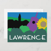 Carte Postale Graphique de Lawrence Kansas (Devant / Derrière)