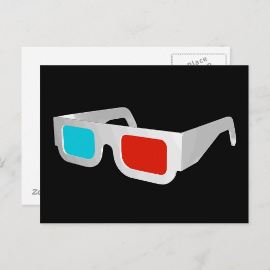Carte Postale Graphique de lunettes 3D rétro (Devant / Derrière)
