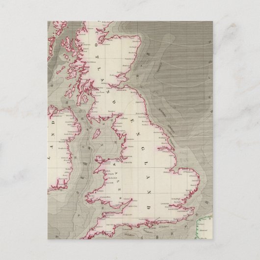 Carte Postale Graphique de marée Mers britanniques (Devant)