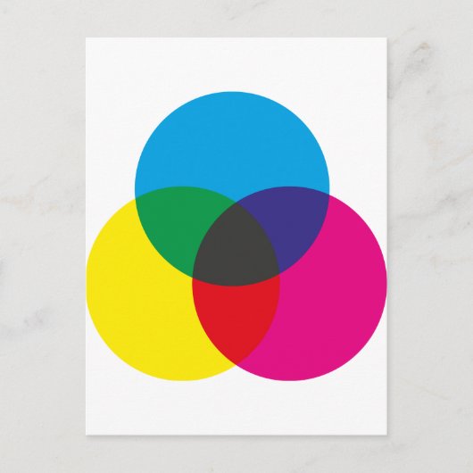Carte Postale Graphique de mélange de couleurs soustractif (Devant)