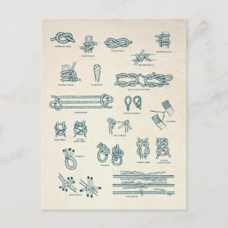 Carte Postale Graphique de noeuds et de branches nautiques