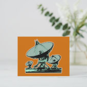 Carte Postale Graphique de parabole satellite rétro (Debout devant)