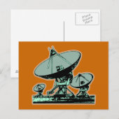 Carte Postale Graphique de parabole satellite rétro (Devant / Derrière)