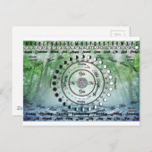 Carte Postale Graphique de pendule païen Wiccan (Devant / Derrière)