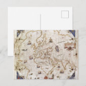 Carte Postale Graphique de Portolan du monde | 1519 (Devant / Derrière)
