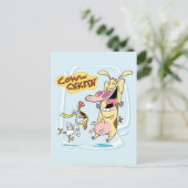 Carte Postale Graphique de rire de vache et de poulet (Debout devant)