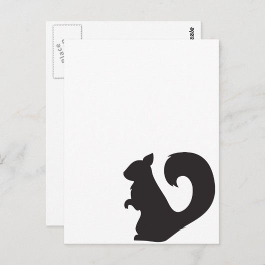 Carte Postale Graphique de silhouette des écureuils (Devant / Derrière)